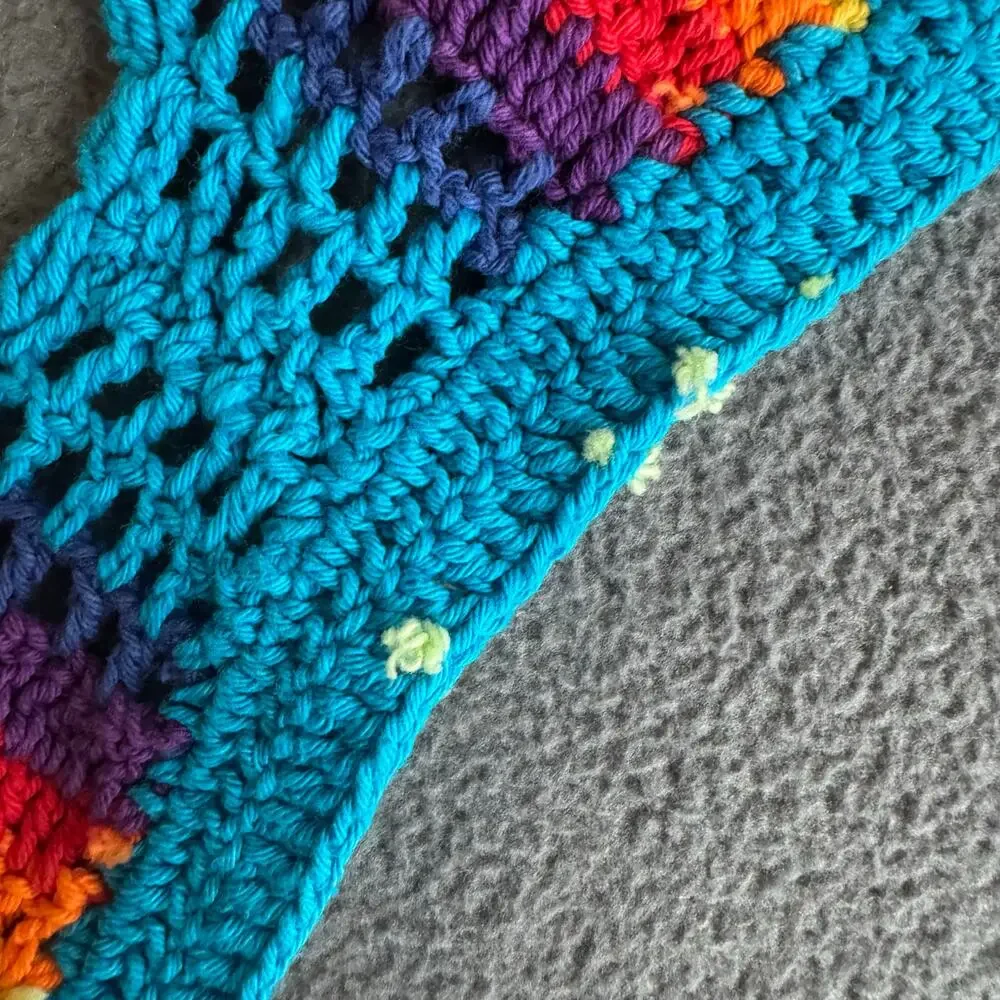 Island Planet Rainbow Crochet Knit Bikini Top Womens Small‎ Festival Boho